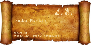 Lesko Martin névjegykártya