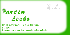 martin lesko business card